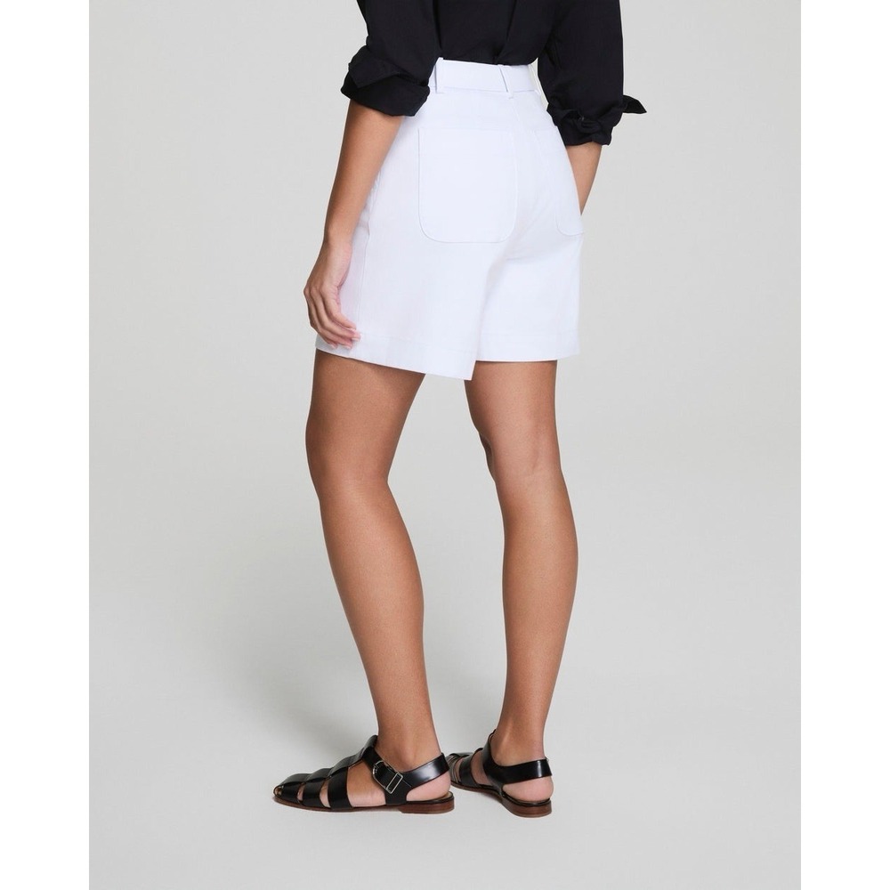 NWT SPANX Supersmooth Stretch Twill Shorts White M High Rise Shaping 360 - Picture 3 of 7